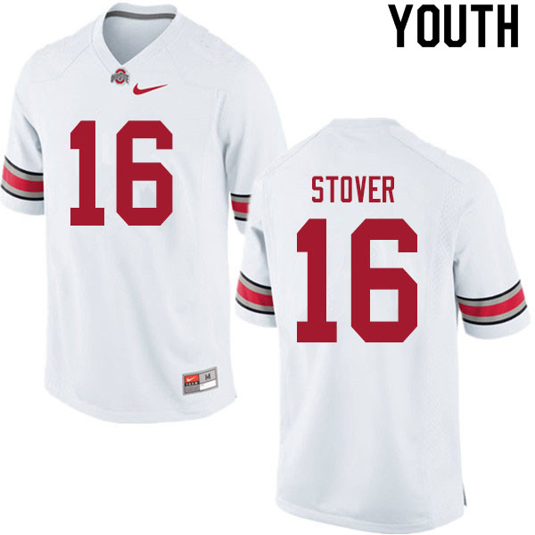 Ohio State Buckeyes Cade Stover Youth #16 White Authentic Stitched College Football Jersey